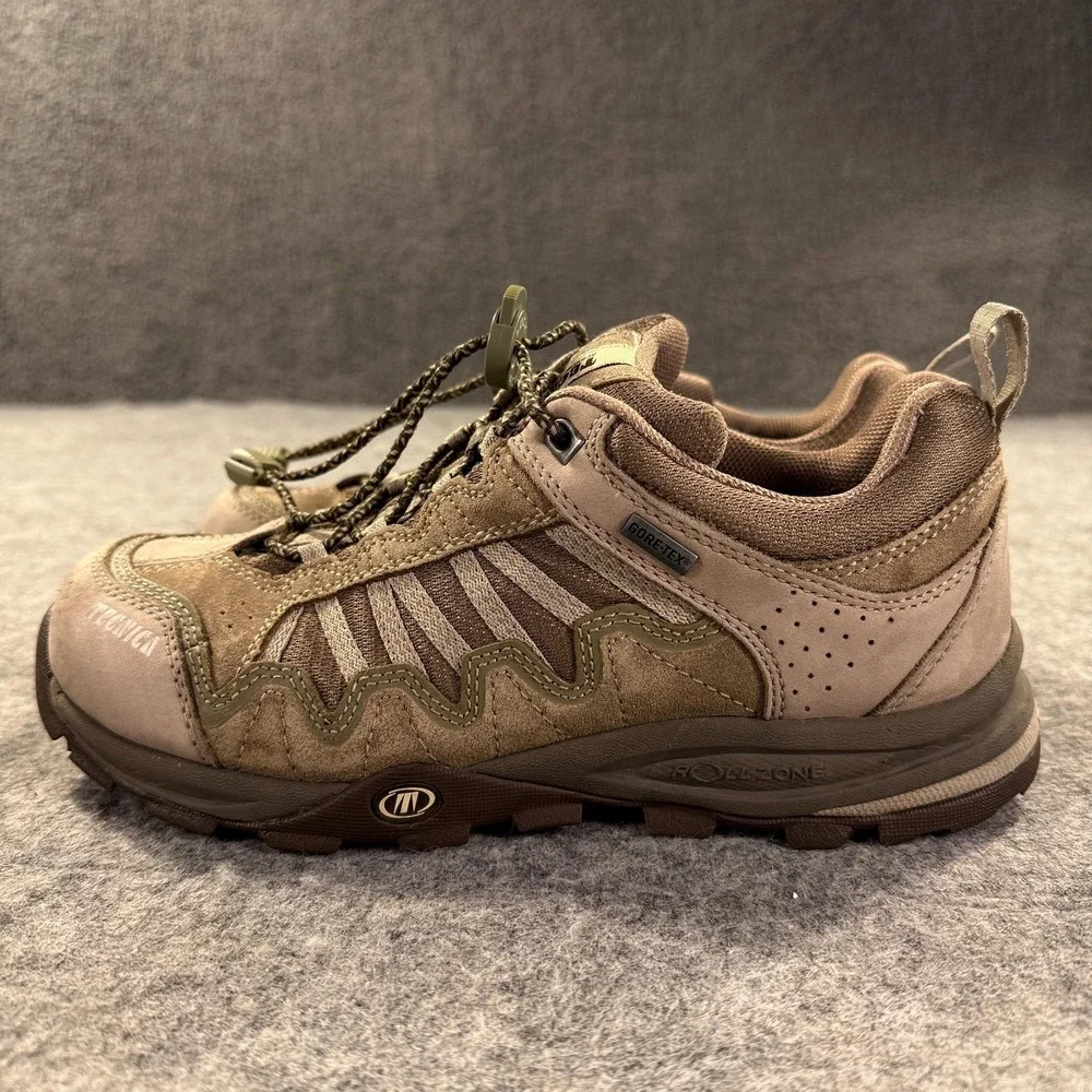 Tecnica Gore-Tex Shoes Womens Size 7.5 Brown Suede Low Top Hiking Trail Sneakers